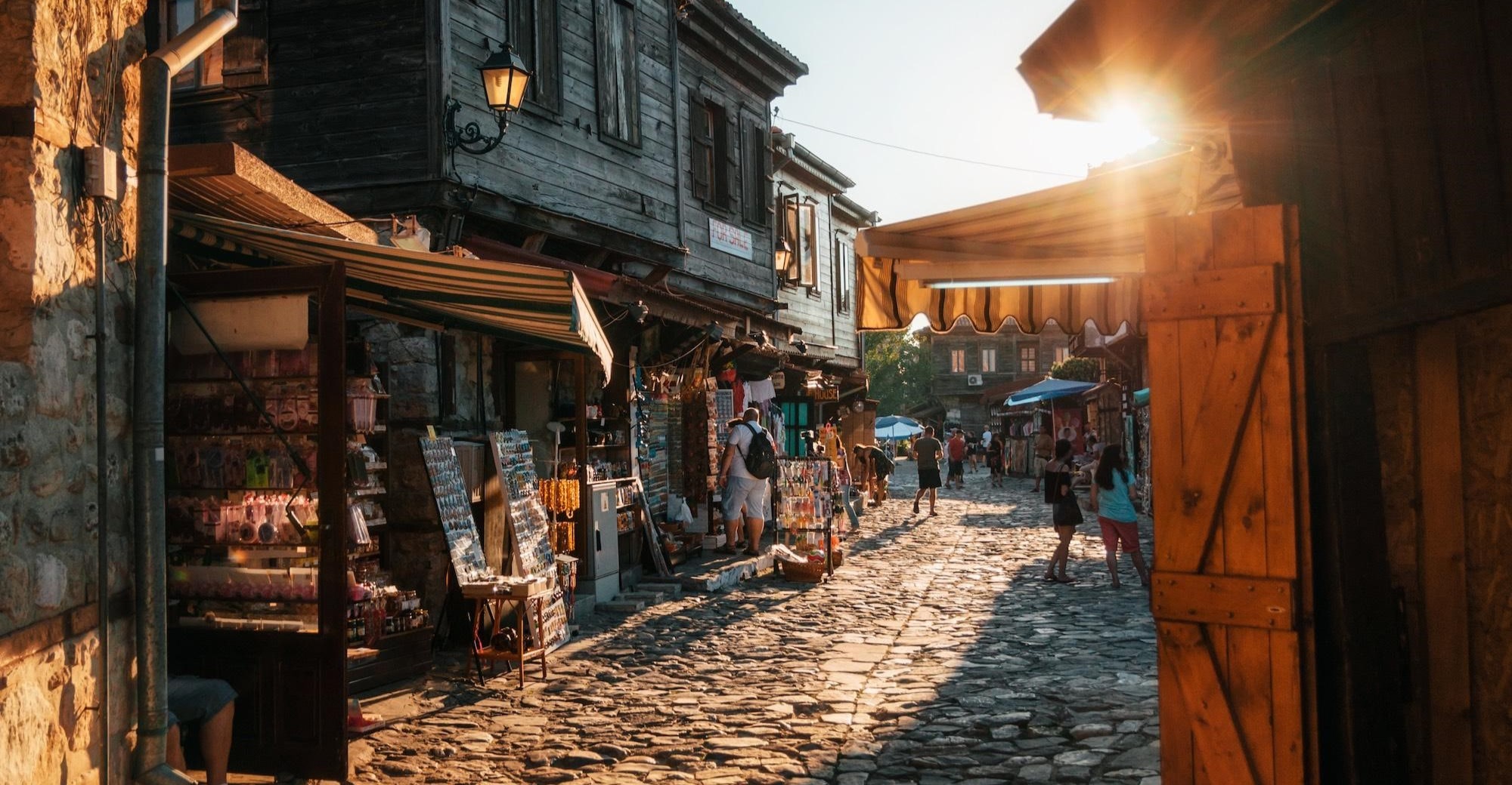 A busy street in the centre of Old Nesebar